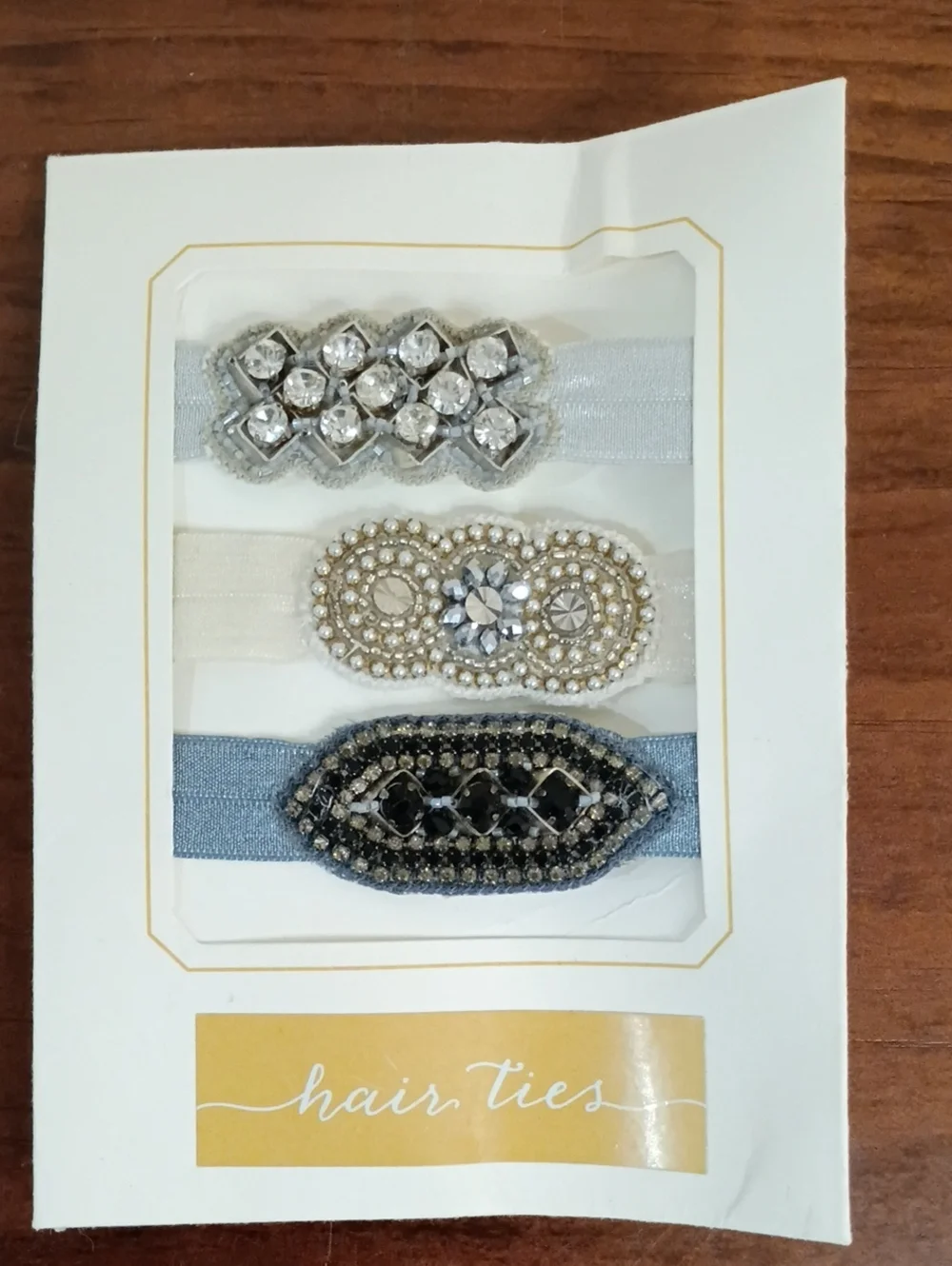 Anthropologie Jeweled Metallic Hair Ties, Set Of 3 - NWT!